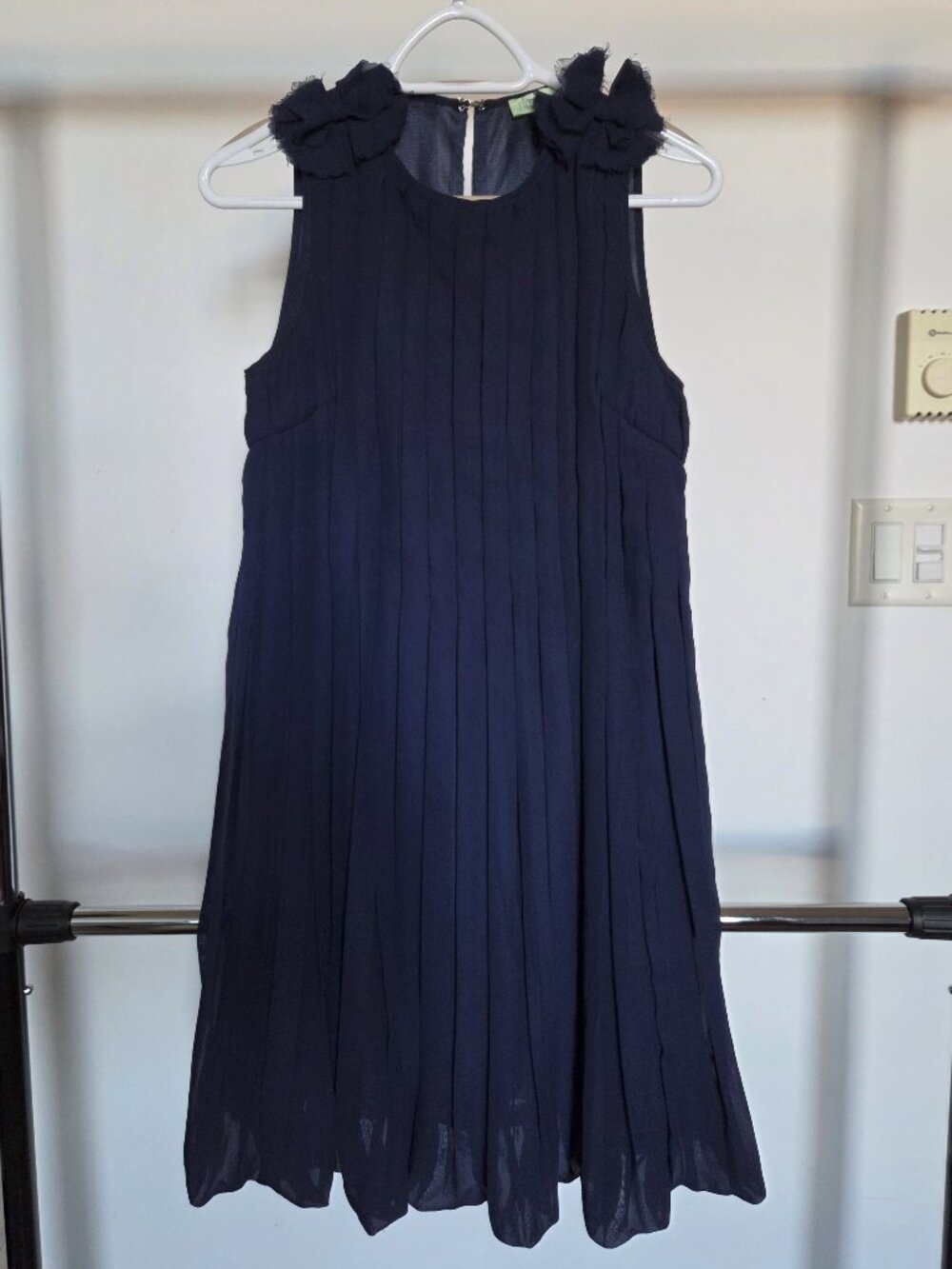 Chi Chi Blue Sleeveless Pleated Shift Dress